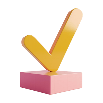 3D Tick Sign on Transparent Background png