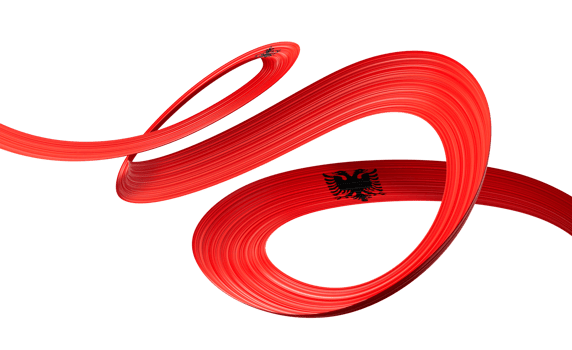3d Flag Of Albania 3d Shiny Waving Ribbon Flag 3d Illustration png