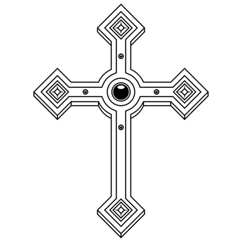 Christian cross with ribbon, symbol of Catholic religion, Christian cross with diamonds and ribbon png