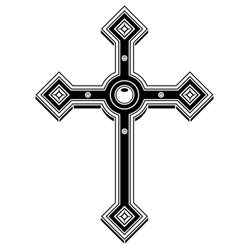 Christian cross with ribbon, symbol of Catholic religion, Christian cross with diamonds and ribbon png