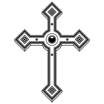 Christian cross with ribbon, symbol of Catholic religion, Christian cross with diamonds and ribbon png