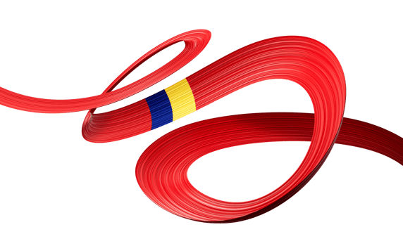 3d Flag Of Romania 3d Shiny Waving Romania Ribbon Flag 3d Illustration png