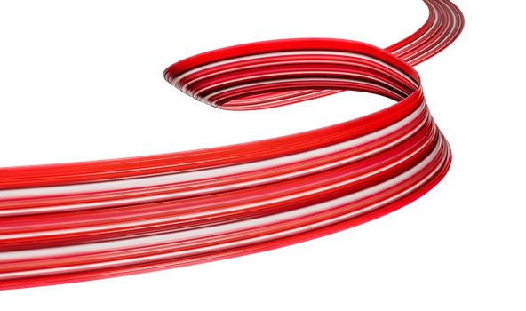 Stripes, abstract effect, paint splash, colorful curl, artistic spiral. Vivid red ribbon. 3d illustration png