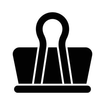 Bulldog clip design, icon of binder in modern style, paper clip vector