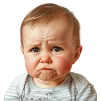 Cute Baby Confused on Transparent Background png
