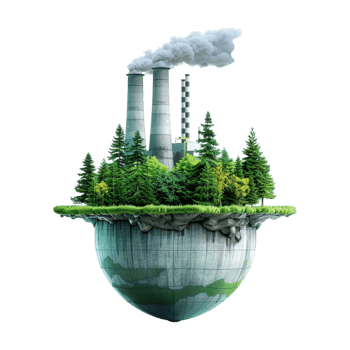 Mills And Factories Polluting The Environment on Transparent Background png