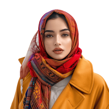 Muslim Girl Wearing Hijab in Happy Mood on Transparent Background png