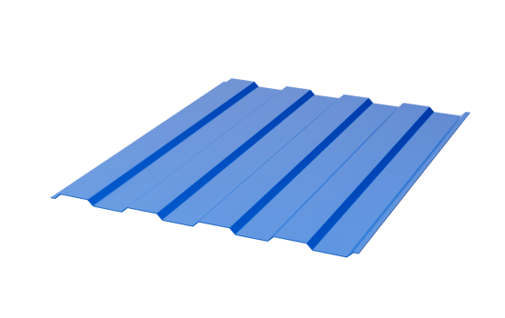 3d Blue Metallic Corrugated Galvanised Iron For Roof Sheet 3d Illustration png