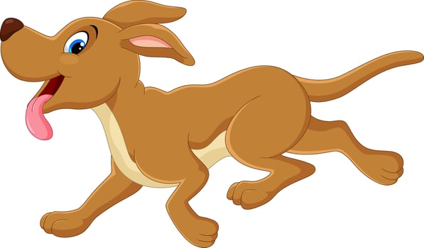 Happy dog cartoon isolated on white background vector
