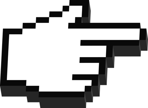 Hand Finger Right 3D pixel icon. Unique style Emoji icons collection. png