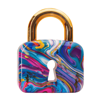 Colorful Padlock on Transparent Background png