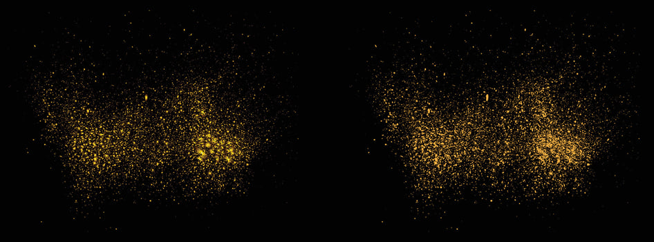 Dust isolated gold glitter confetti bokeh glowing illustration vector