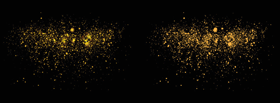 Splatter festive gold glitter confetti dust background vector