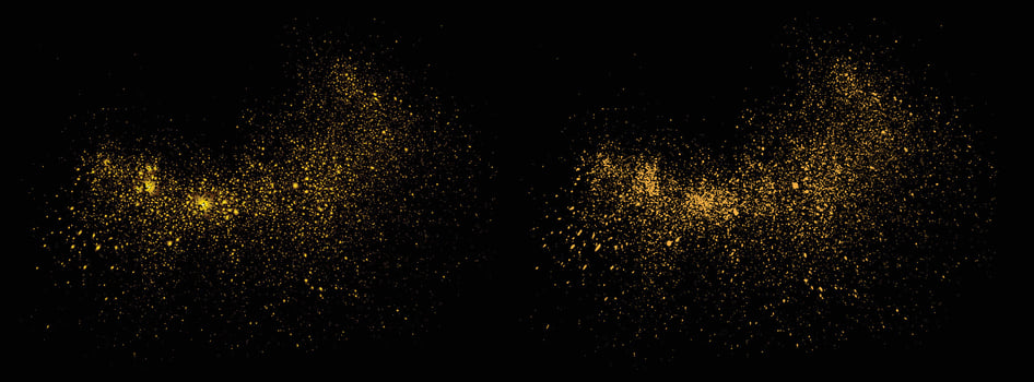 Gold glitter confetti celebration glamour vector