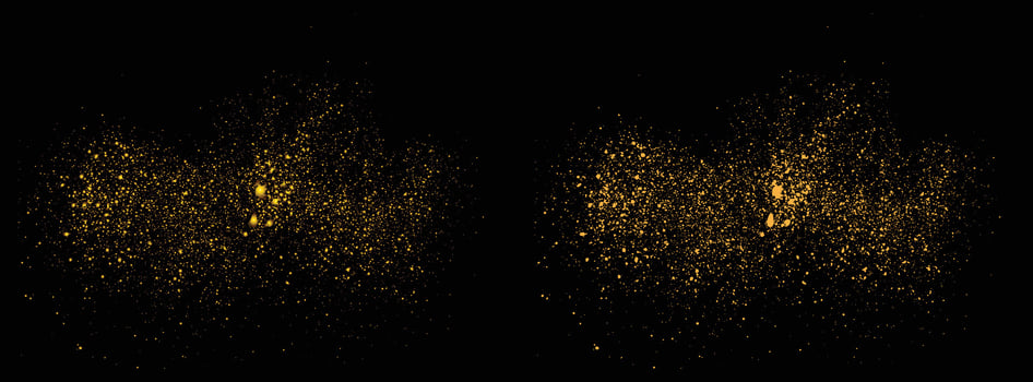 Golden glowing gold glitter effects background vector