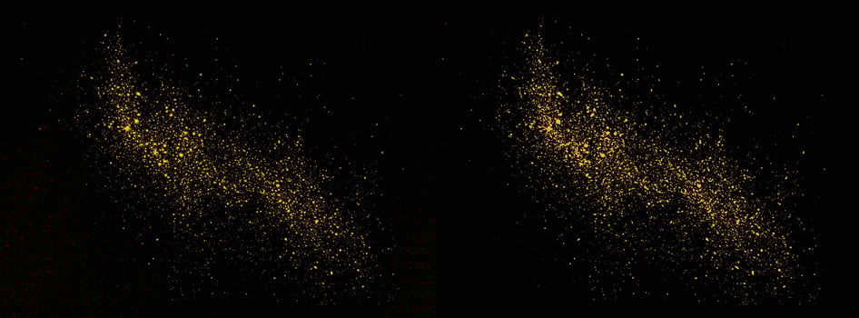 Stardust realistic gold glitter vector