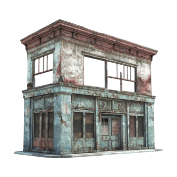 Vintage Shop Building on Transparent Background png