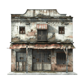 Vintage Shop Building on Transparent Background png
