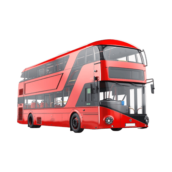 Red Double Decker Bus on Transparent Background png
