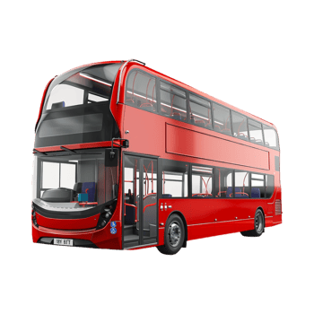 Red Double Decker Bus on Transparent Background png