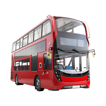 Red Double Decker Bus on Transparent Background png
