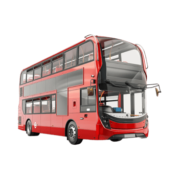 Red Double Decker Bus on Transparent Background png
