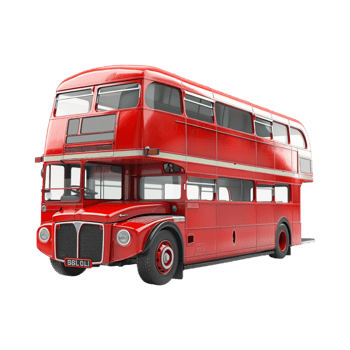 Red Double Decker Bus on Transparent Background png