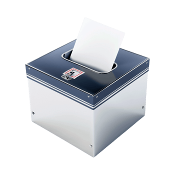 Voting Paper in a Balloting Box on Transparent Background png