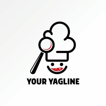 Logo design graphic concept creative abstract premium stock cooking chef hat explore magnifying smile wine glass. Related to food drink kitchen vector