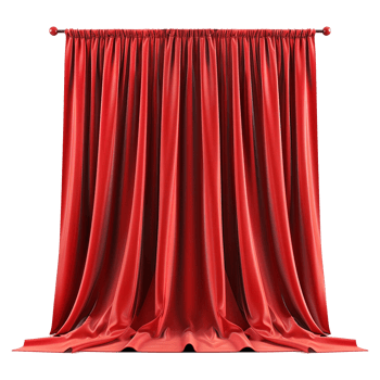 Red Wall Curtains on Transparent background png