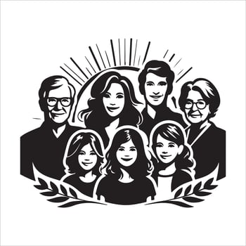 Family Reunions stock Children silhouettes playing outdoor stock illustration Family, vector