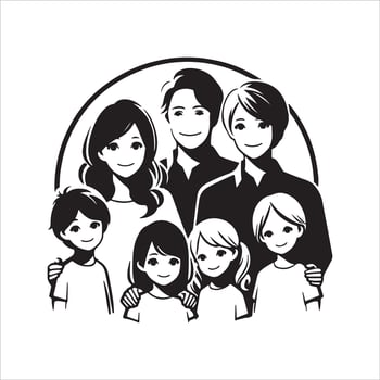 Family Reunions stock Children silhouettes playing outdoor stock illustration Family, vector