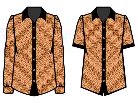 various batik clothes vector