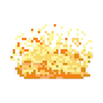 fire hot burn pixel art vector
