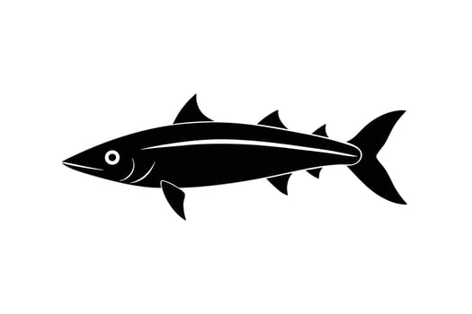 Black and white illustration of a fish vector