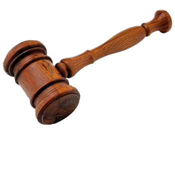 wooden gavel on transparent background png