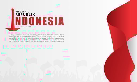 Happy Independence Day Republic Of Indonesia, 17 august. greeting card with red and white design vector