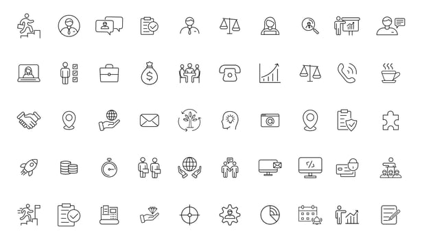 Headhunting icon set. Recruitment icon set Included the icons as Job Interview, Career Path, Resume, Job hiring, Candidate and Human resource icons. vector