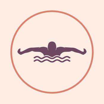 Swimming applicable trendy icon gorgeous abstract illustration artwork colorful design vector