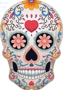 Day of the dead, colorful sugar skull vector