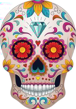 Day of the dead, colorful sugar skull vector