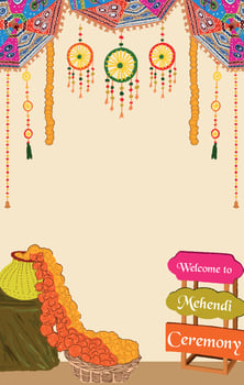 hindu wedding card design, mehndi, unique hindu wedding card design, shubh vivah, save the date, Hindu Couple vector