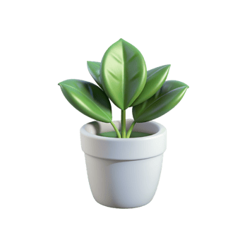 3d illustration of a plant in a pot png