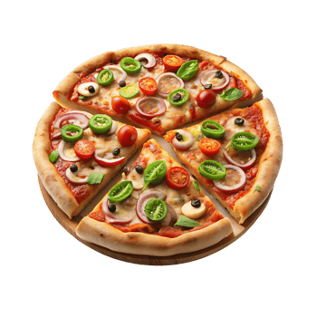 freshly baked pizza with a perfectly cut slice png