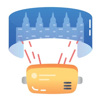 Simulated city icon in flat style vector