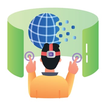 A flat style icon of vr experience vector