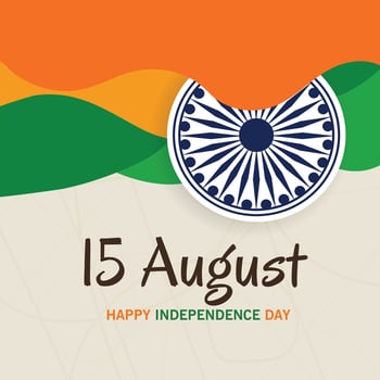 illustration of a Banner with Stylish Text 15th August, National Flag Colors Background for Indian Independence Day Celebration. vector
