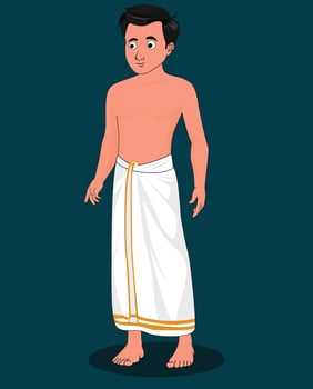 Indian village men cartoon character design for 2d animation vector