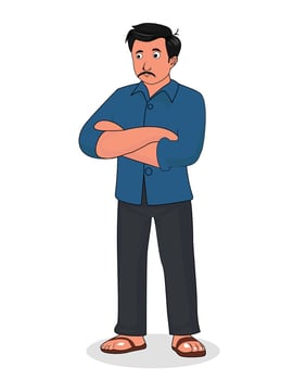 Indian village men cartoon character design for 2d animation vector
