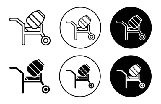 cement mixers icon logo collection set vector